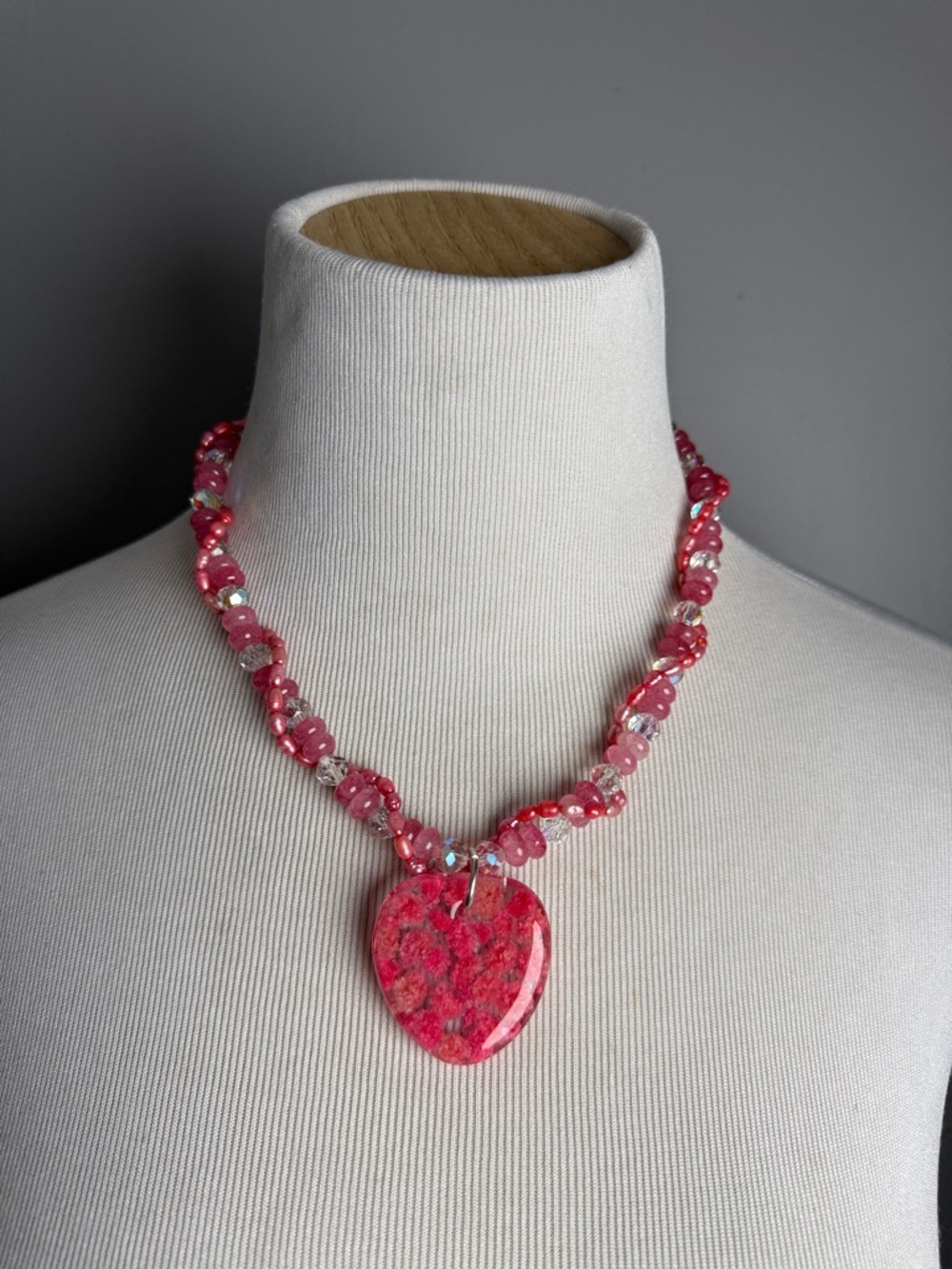 Handcrafted dyed babies breath Pendant Necklace